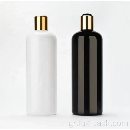 Χονδρικό προσαρμοσμένο άδειο σαμπουάν πλαστικό μπουκάλι κατοικίδιων ζώων με χρυσό μαύρο λευκό δίσκο κορυφαίο καπάκι